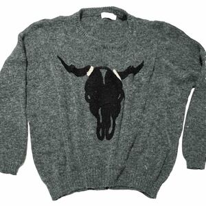 Emerald Green Pullover Bohemian Sweater  M/L Western Chic Boho Soft Warm